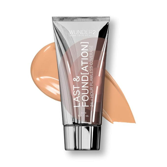 WUNDERBROW Full Coverage Foundation, Last & Found[ation] – Buildable Full Coverage Liquid Foundation For 24+ Hours Wear – Long Lasting, Waterproof, Nude-Velvo Beauty