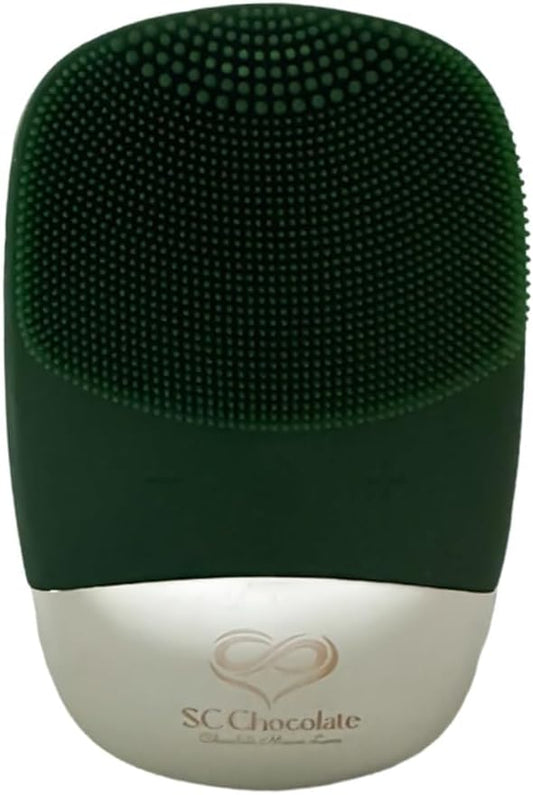 Facial Cleansing Brush | 3-in-1 Electric Face Scrubber | USB Rechargeable Face Cleansing Brush | IPX7 Waterproof | Blackhead Remover | Deep Cleansing & Exfoliating (Green)-Velvo Beauty