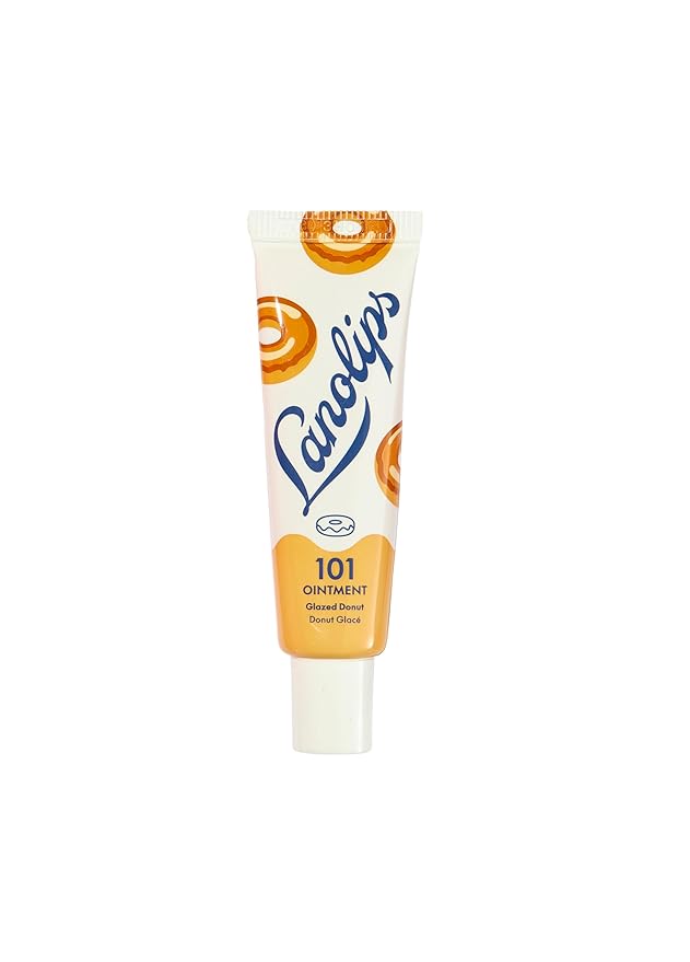 Lanolips 101 Delicious Glazed Donut - Lip Balm with Vitamin E Oil and Lanolin for Lip Hydration - Naturally Flavored Lanolin Lip Balm for Very Dry Lips - Dermatologist Tested (.35 Oz)-Velvo Beauty