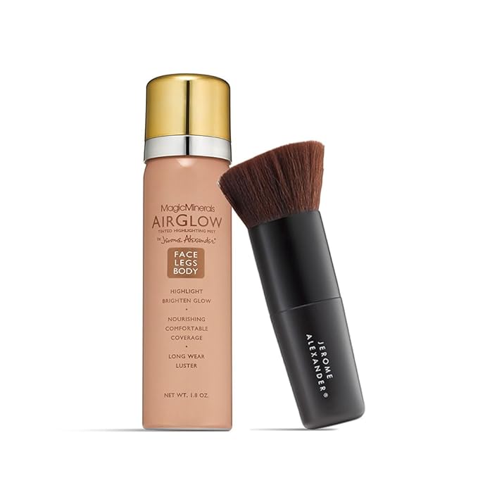 Jerome Alexander MagicMinerals AirGlow Tinted Highlighting Night Mist, Illuminating Airbrush Tinted Moisturizer Spray | 2PC | Bronze Glow-Velvo Beauty