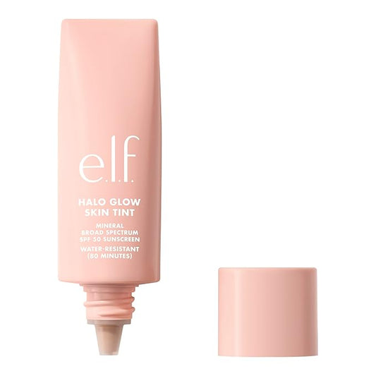 e.l.f. Halo Glow Skin Tint SPF 50, Tinted Moisturizer For Light, Buildable Coverage, Creates A Natural Glow, Vegan & Cruelty-Free, 10 Tan Neutral-Velvo Beauty