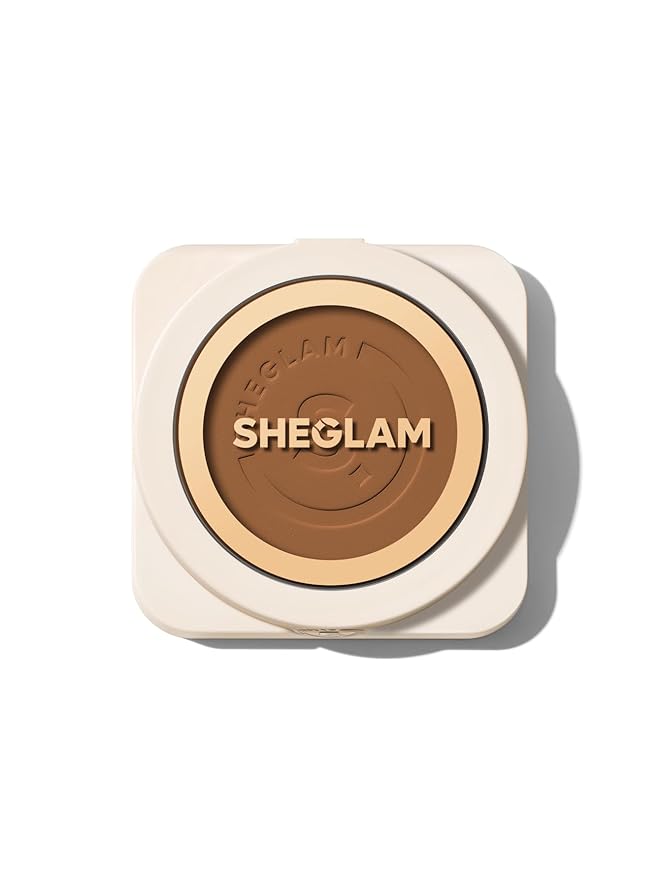 SHEGLAM SKin-Focus Full Coverage Powder Foundation Oil-Control Lightweight Face Pressed Powder Makeup-Earth-Velvo Beauty