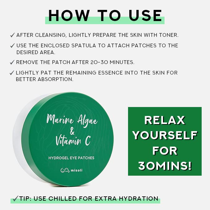 Marine Algae & Vitamin C Hydrogel Eye Patches-Velvo Beauty