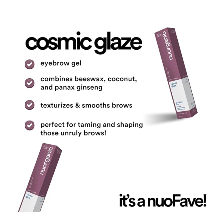 Nuorganic Brow Gel Clear - 6ml Natural Eyebrow Gel Clear, for Brow Growth | Vegan & Cruelty-Free Eyebrow Gel, Infused with Beeswax and Coconut Extract for Sculpting and Nourishing Brows-Velvo Beauty
