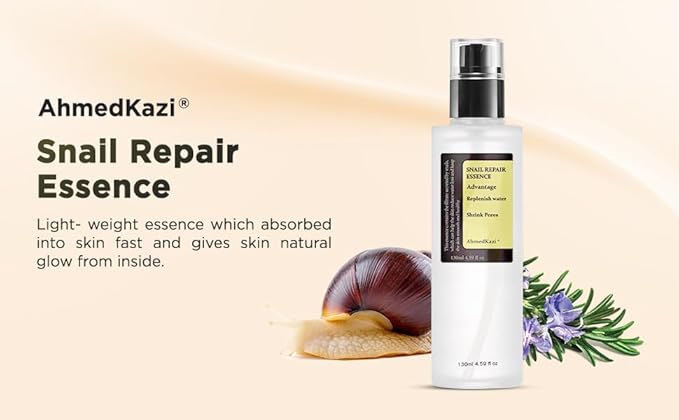 Snail Mucin Power Essence 4.39 fl.oz 130ml, Korean Skincare Snail Mucin Serum for Dry Sensitive Skin, Moisturizing with 96.3% Snail Secretion Filtrate-Velvo Beauty
