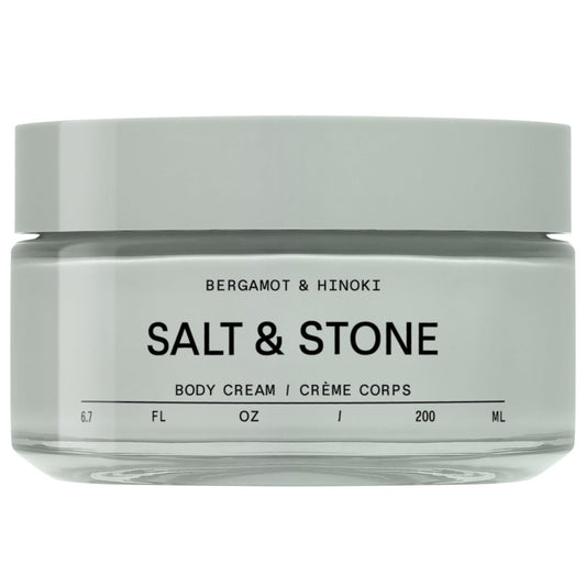 Salt & Stone Body Cream – Bergamot & Hinoki | Hydrating Formula with Seaweed Extracts, Spirulina & Squalane | Deep Hydration, Skin Barrier Repair & Healthy Glow | for all Skin Types (6.7 fl oz)-Velvo Beauty