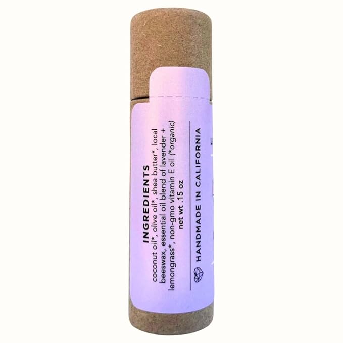 Plastic Free Lip Love | Jumbo Organic Lip Balm | Organic Beeswax and Plant Based | Zero Waste Natural Lip Balm (Lavender Lemongrass)-Velvo Beauty