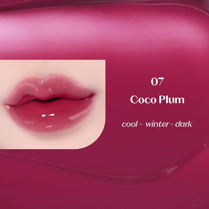 ETUDE Over Glowy Lip Stain Tint #7 Coco Plum | Non-Sticky Vegan Lip Tint | Moisturized & Long-lasting Lip Gloss | Daily Lippies for Dry Lips | K-beauty-Velvo Beauty