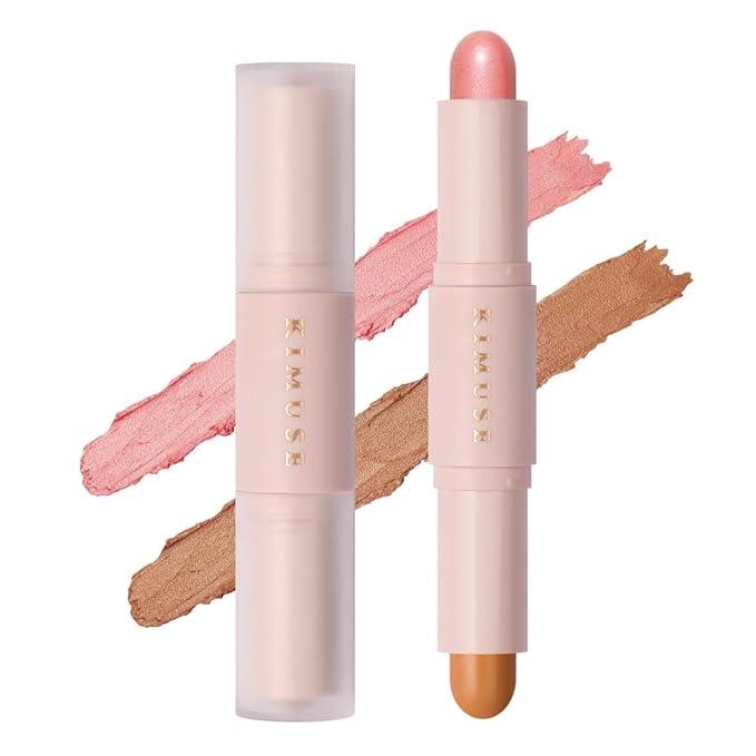 KIMUSE 2Color Dual Cream Contour Stick, Multi Blush & Contour Bronzer Stick, Long Lasting & Waterproof Contour Sticks Kit for Light Skin Face Makeup-Velvo Beauty