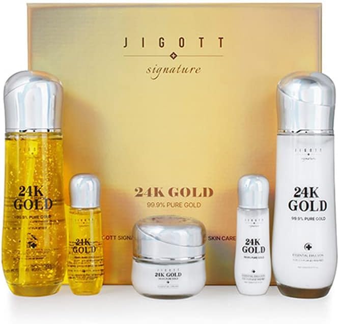 Signature 24K Gold Essential Skin Care 3 Set Toner, Emulsion, Cream Set (24K Gold)-Velvo Beauty
