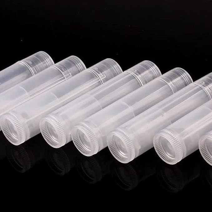 100Pcs 5ML Transparent Clear Empty Lip Balm Tubes Containers-Velvo Beauty