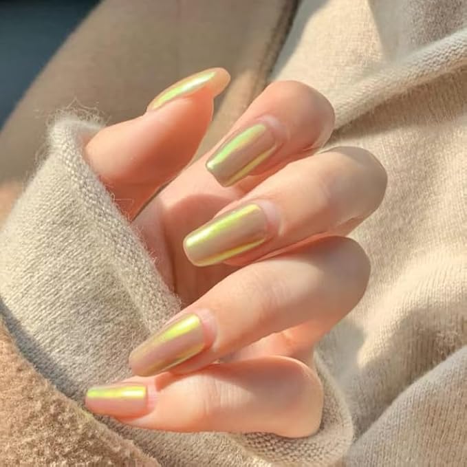 2 Pcs Aurora Chrome Powder for Nails White Iridescent Nail Powder,Mermaid Chrome Nail Pearl Powder Chameleon Chrome Nail Powder Manicure Pigment(2 Pcs Aurora)-Velvo Beauty