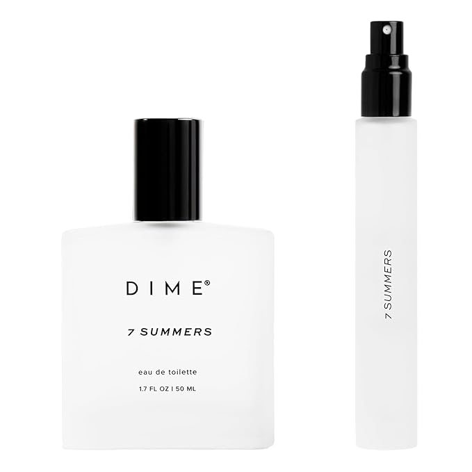 Dime Beauty 7 Summers Perfume Set ($87 Value) - Includes 50 ml + Travel Size 10 ml, Sweet Floral Scent, Clean Fragrance Eau de Toilette for Women, Hypoallergenic-Velvo Beauty