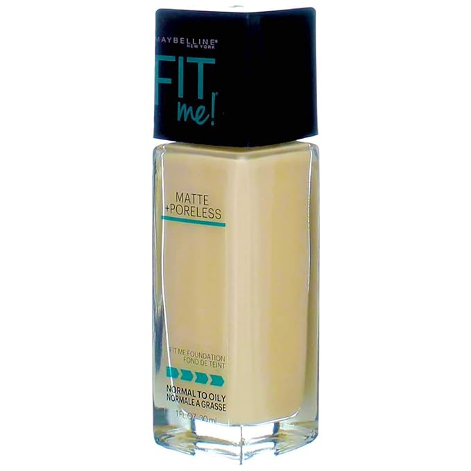 Maybelline New York Fit Me! Matte + Poreless Foundation, Porcelain [110] 1 oz (Pack of 3)-Velvo Beauty