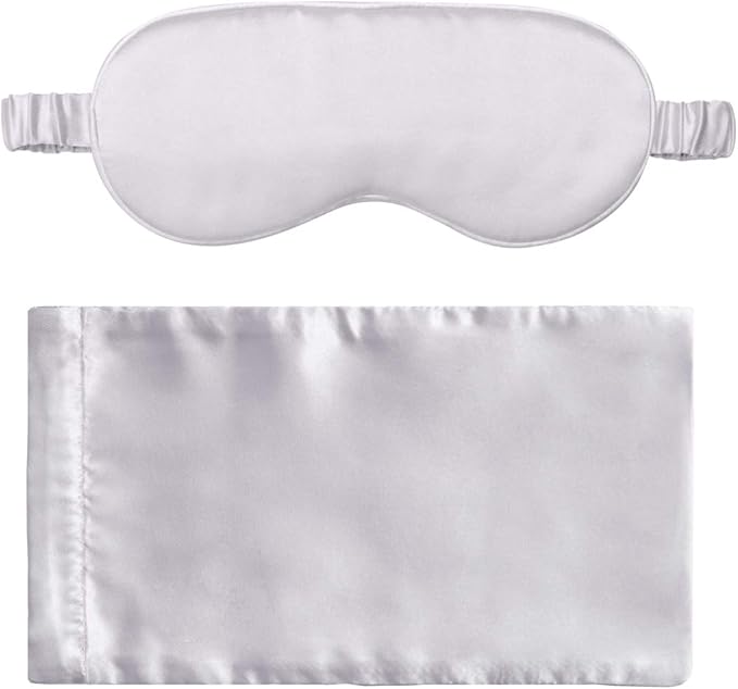 Silk Sleep Mask Light Blocking Luxury 100% Mulberry 19mm Silk Eye Mask Eye Cover Blindfold Ultra Soft Light & Comfy Anti Aging Skin Care with Travel Bag Gift Package-Velvo Beauty