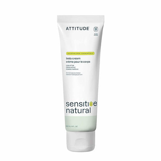 ATTITUDE Body Cream for Sensitive Skin with Oat, EWG Verified, Dermatologically Tested, Vegan, Avocado Oil, 8 Fl Oz-Velvo Beauty