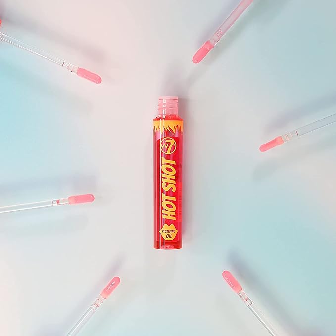 W7 Hot Shot Plumping Oil Bundle - Enhancing & Repairing Plump Effect For Fuller Lips - Clear & Soft, Natural, Everyday Lip Care - 2 Pack-Velvo Beauty