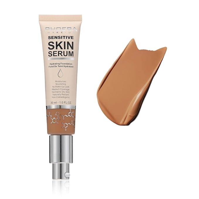 PHOERA Essence Foundation,Hydrating Waterproof and Light Long Lasting Hypoallergenic Full Coverage Foundation Serum. (N05 Tan)-Velvo Beauty