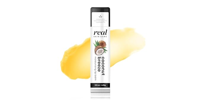 Organic Lip Balm With Coconut Oil | Handmade In the USA | Coconut Breeze 4-Pack | Natural Lip Balm | Coconut Oil Lip Balm for Dry & Cracked Lips | Beeswax Lip Balm | 4 Lip Balm Pack-Velvo Beauty