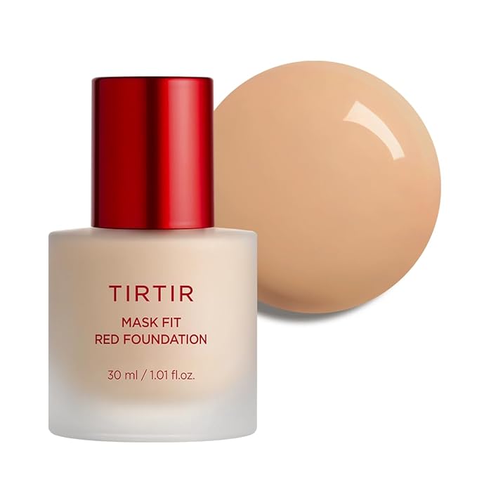 TIRTIR Mask Fit Red FoundationㅣLong Lasting Flawless Coverage, Energy Essence, Lightweight, Hydrating, Pore-Blurring, Breathable Satin Finish, Makeup, Radiant Skin, #25N Mocha, 1.01 Fl Oz-Velvo Beauty