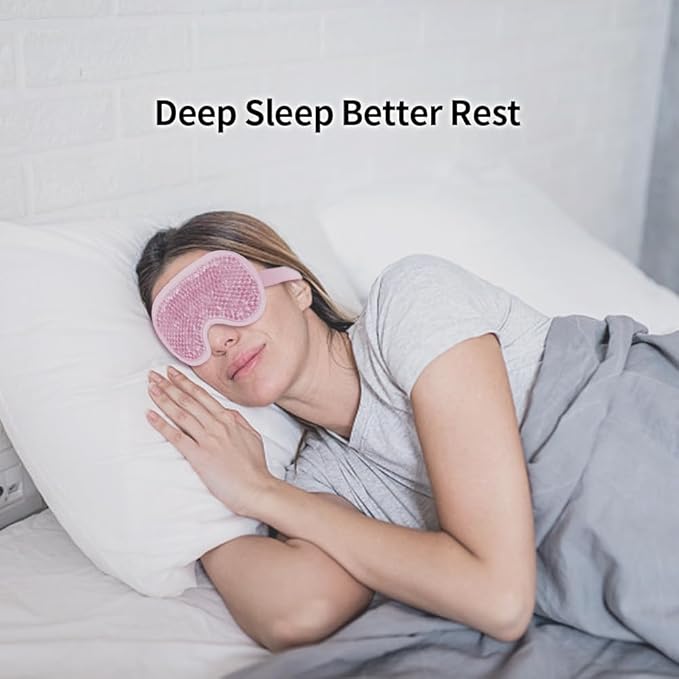 Cooling Eye Mask Gel Eye Mask Reusable Cold Eye Mask for Puffy Eyes, Eye Ice Pack Eye Mask with Soft Plush Backing for Dark Circles, Migraine, Stress Relief-Velvo Beauty