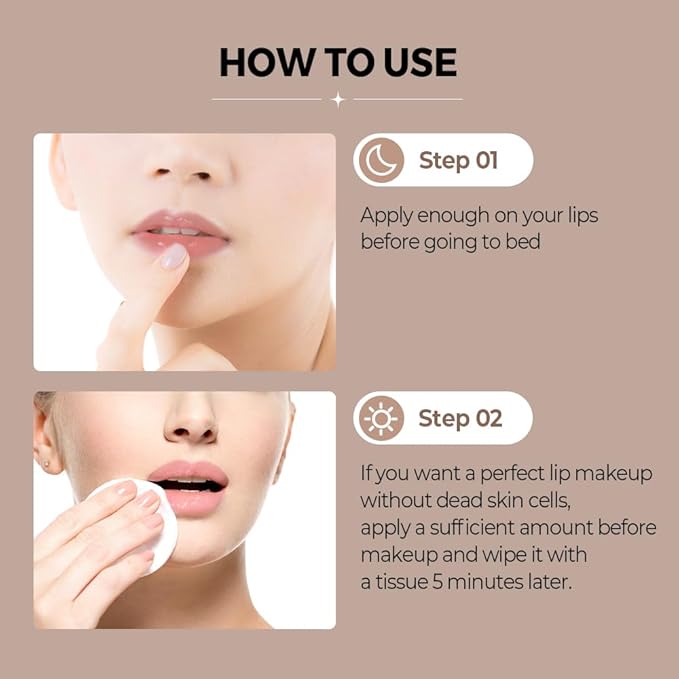 Klavuu Nourishing Care Lip Sleeping Pack - Lip Mask for Exfoliating & Nourishing Lip Treatment Balm for Dry Lips - Natural Moisturizing Lip Oil with - Lip Balm to Repair & Protect Lips 0.7oz (Coconut)-Velvo Beauty