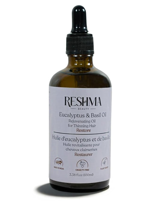 Reshma Beauty Eucalyptus & Basil Oil – Henna Infused Rejuvenating Oil for Thinning Hair | Restores, Strengthens & Nourishes-Velvo Beauty