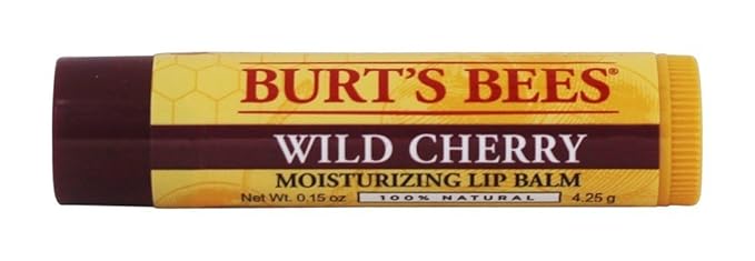 Burts Lip Balm Wild Cherr Size .15z Burts Lip Balm Wild Cherry .15z (Pack of 4)-Velvo Beauty
