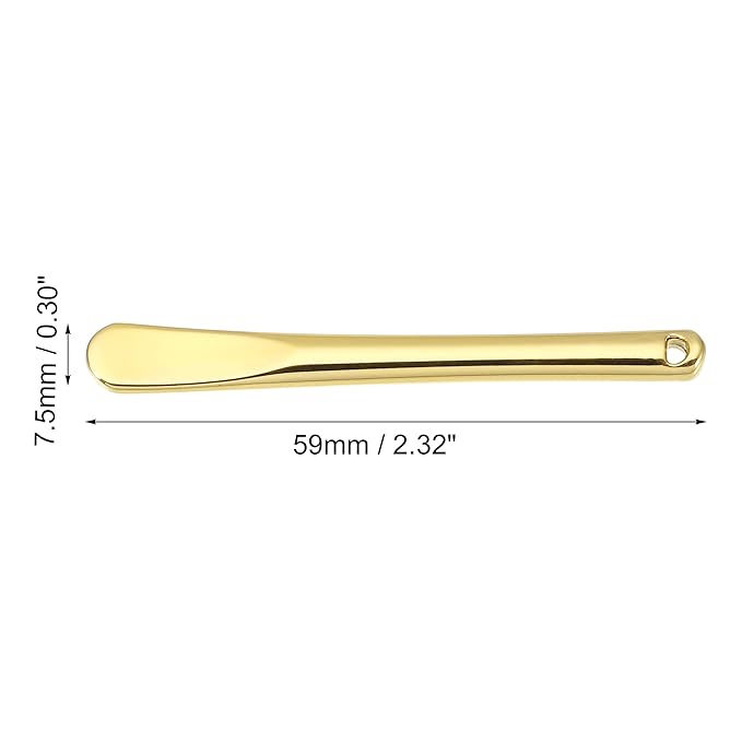 VOCOSTE 4 Pcs Makeup Spatula Mini Spoon, Eye Cream Massage Sticks Beauty Scoop, for Facial Cosmetic Face Cream, Zinc Alloy 2.32"x0.30", Gold Tone-Velvo Beauty