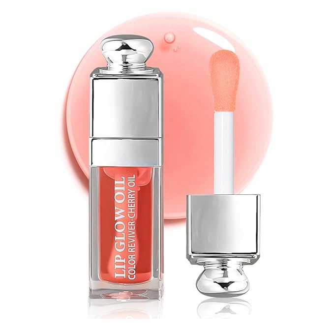 Hydrating Lip Glow Oil, Moisturizing Plumper Lip Gloss, Transparent Plumping Balm, Tinted Balm Care 0.2 OZ - 001 PINK-Velvo Beauty