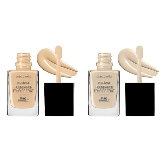 wet n wild Photo Focus Dewy Liquid Foundation Makeup Soft Beige & Nude Ivory-Velvo Beauty