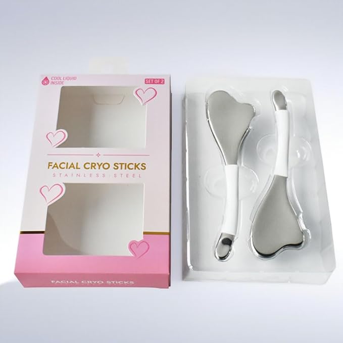 Ice Globes for Face & Eyes, Unbreakable Stainless Steel Cryo Massagers for Skincare Routines, Multifunctional Cold Roller Cooling Globes for Puffiness, Sagging Skin, Fine Lines, and Facial Relaxation-Velvo Beauty