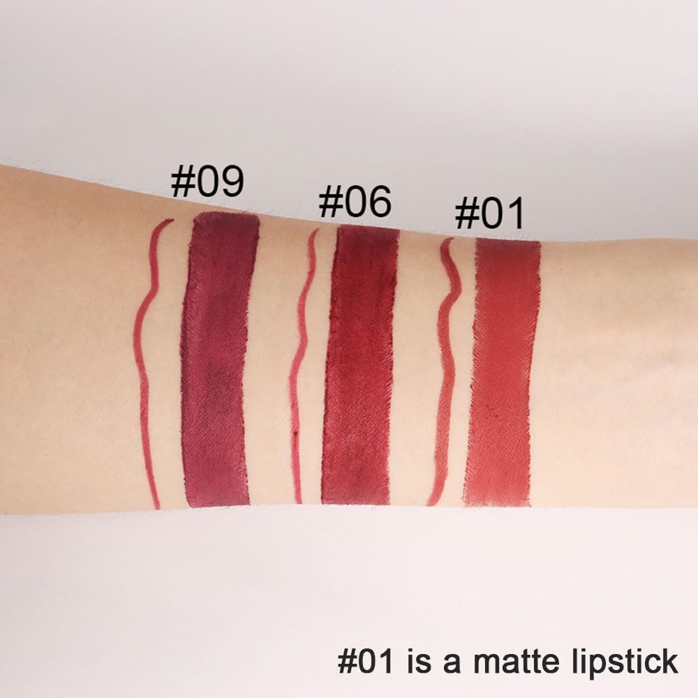 Kaely 2-in-1 Red Lip Liner & Lipstick Set Kit for Women, Matte Lips Kit with Lip Liner Lip Stains Long Lasting Waterproof 24 Hour Lipstick and Lip Liners Combo Lipliners Pencil Set 01-Velvo Beauty