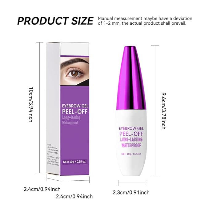 2Pcs Peel Off Eyebrow Tint Gel - Waterproof & Sweatproof All-Day Wear, Transfer-Resistant Tattoo Effect, All Skin Types + Mother’s Day Gift Set, 03#Light Brown-Velvo Beauty