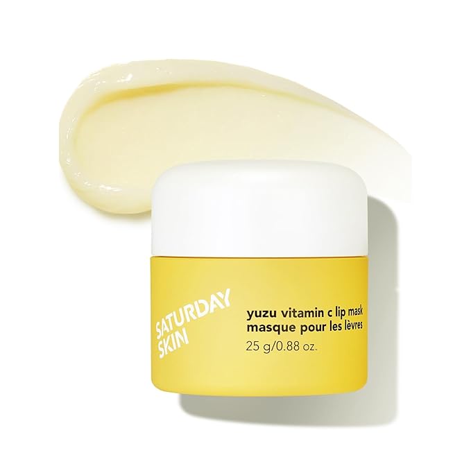Saturday Skin Yuzu Vitamin C Lip Mask Overnight Lip Sleeping Mask Moisturizing For All Skin Types Softer & Smoother Pout Lip Balm Hydrating Infused with Vitamin B5 Non-Sticky, Vegan & Cruelty-Free-Velvo Beauty