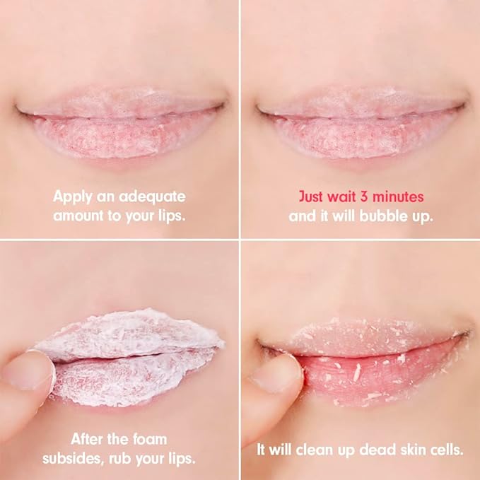 UNPA Bubi Bubi Bubble Lip Scrub Red 0.33 Fl Oz| Lip Bubble Moisturizer & Lip Scrubber | Lip Care Products for Lip Repair & Lip Lightening | Lip Scrubs Exfoliator & Moisturizer | Korean Lip Moisturizer-Velvo Beauty