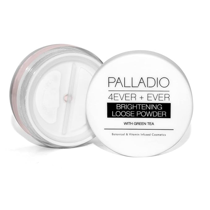 Palladio 4 Ever+Ever Mattifying Loose Setting Powder, Brighten Dark Circles, Lightens, and Creates a Look Of Luminosity, Soft, Radiant Finish All Day Wear, (Brightening Powder)-Velvo Beauty