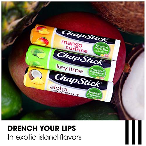 ChapStick Lip Care Bundle – Tropical Paradise Collection with Mango Sunrise, Key Lime, and Aloha Coconut Lip Balm, 0.15 Ea (5 Piece Set)-Velvo Beauty