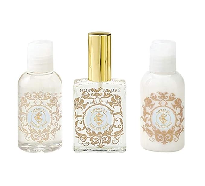 Shelley Kyle Lorelei Mini Gift Set, Includes Travel Size Perfume, Lotion, and Shower Gel, Packaged in Beautiful Cream and Gold Gift Box with Ribbon-Velvo Beauty