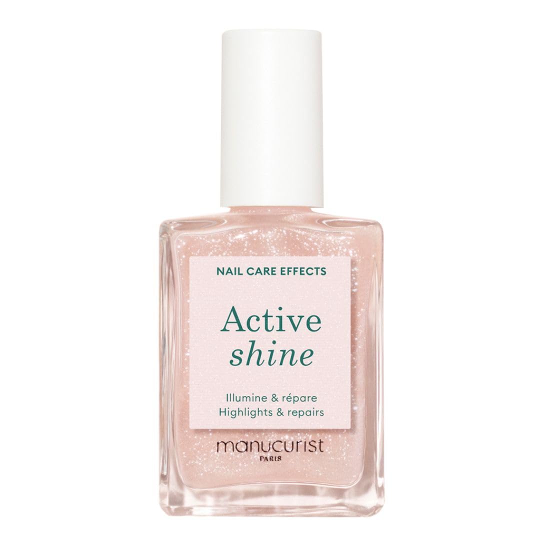 Manucurist Active Shine Illuminating & Care Nail Polish - Nail Concealer - No Lamp - Ultra-Shiny 2 in 1 Nude Gel Polish: Nail Strengthener and Growth, Highlighter & Care - Damaged Nails Repair-Velvo Beauty