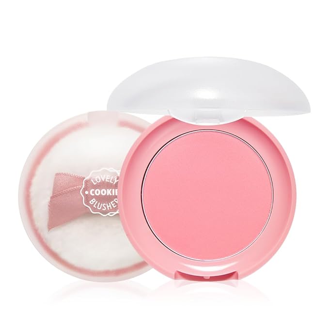 ETUDE Lovely Cookie Blusher #PK002 Grapefruit Jelly 4g | Glowing & Natural Powder Blush with Long-Lasting Sebum Control | Easy Application | Puffy Cushion for a Lovely Makeup Look-Velvo Beauty