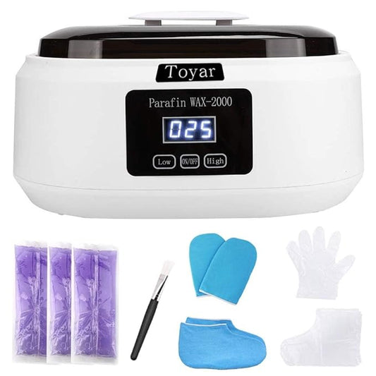 Paraffin Wax Machine for Hand and Feet，Touchscreen Paraffin Wax Warmer with 1.98lb Wax Moisturizing Paraffin Spa Wax Bath Kit, Large Capacity at Home for Smooth and Soft Skin（White）-Velvo Beauty