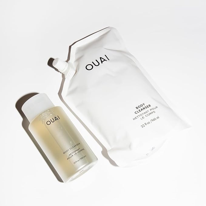 OUAI Body Cleanser Refill, Dean Street - Foaming Body Wash with Jojoba Oil and Rosehip Oil to Hydrate, Nurture, Balance and Soften Skin - Paraben, Phthalate and Sulfate Free Skin Care Products - 32 Oz-Velvo Beauty