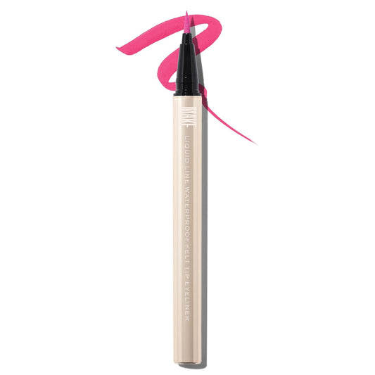 MAKE Beauty Liquid Line Waterproof Liquid Eyeliner Pen. Smudge-Proof Felt Tip for Precise Application of Lines, Wings, and Graphics. Long Lasting Eye Liner - Shade, Pink Star-Velvo Beauty