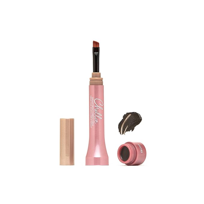 Chella Eyebrow Cream, Elegant Ebony - Vegan, Cruelty Free, Paraben Free, Gluten Free Eyebrow Pomade Makeup - Long Wearing, Velvet Consistency, Water Resistant-Velvo Beauty
