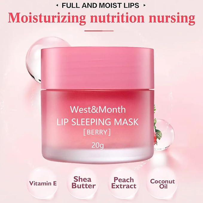 Lip Sleeping Mask,Night Repair Lip Mask,Hydrating & Prevention Dry and Cracked Lip Scrubs Exfoliator,Vitamin E Moisturizing Exfoliating Fade Lip Lines Lip Balm Jelly Lip Mask Lip (1 PCS)-Velvo Beauty