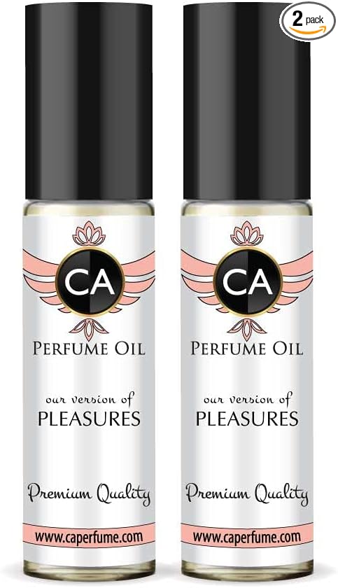 CA Perfume Impression of Estee L. Pleasures For Women Replica Fragrance Body Oil Dupes Alcohol-Free Essential Aromatherapy Sample Travel Size Concentrated Long Lasting Attar Roll-On 0.3 Fl Oz-X2-Velvo Beauty
