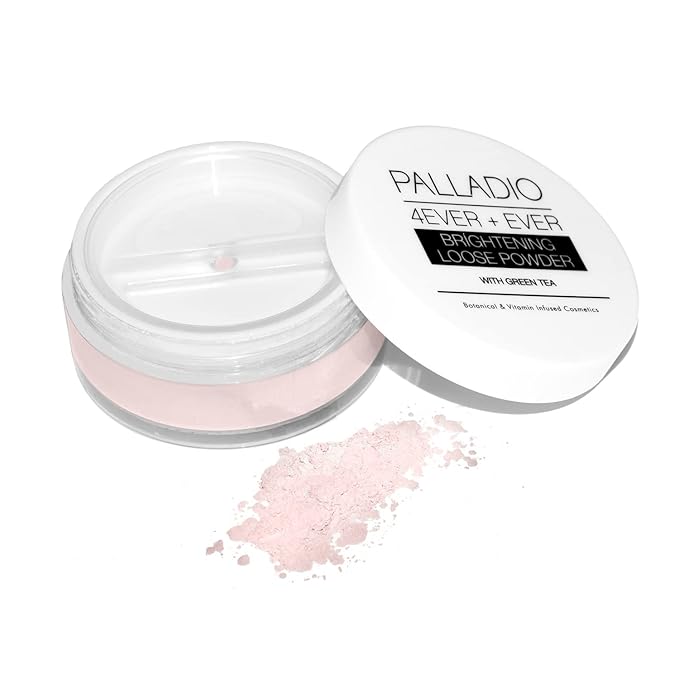 Palladio 4 Ever+Ever Mattifying Loose Setting Powder, Brighten Dark Circles, Lightens, and Creates a Look Of Luminosity, Soft, Radiant Finish All Day Wear, (Brightening Powder)-Velvo Beauty