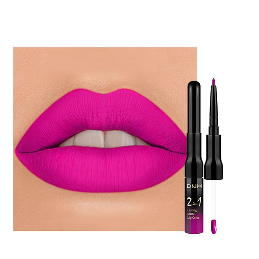 evpct 1Pcs Fuchsia Red Matte Lip Liner & Liquid Lipstick Stain Makeup Set for Women, Fuchsia Lip Liner Stain Long Lasting Waterproof Smudge Proof, Cruelty Free Lip Stick Makeup 24 hours originales, 60-Velvo Beauty