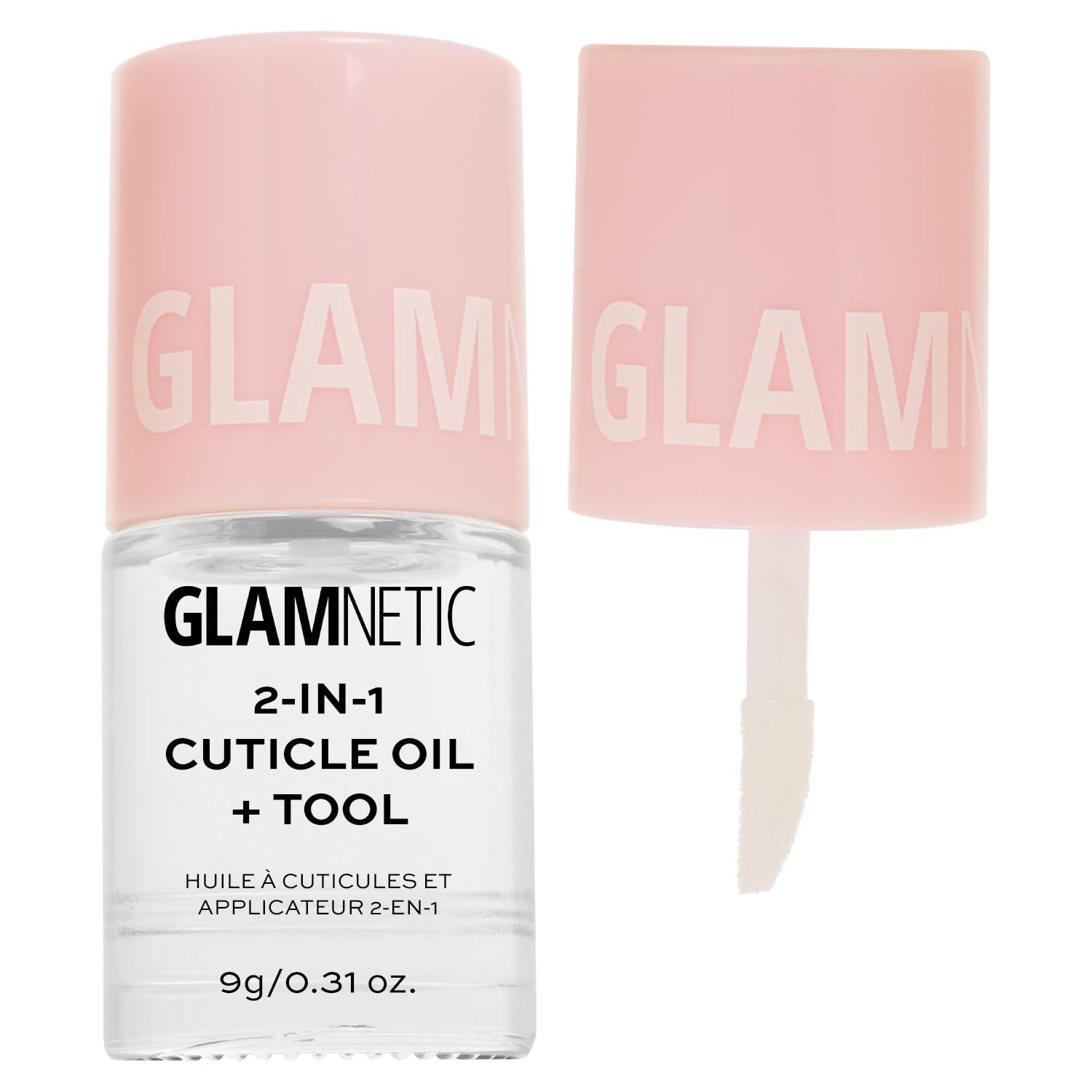 Glamnetic 2-in-1 Cuticle Oil | Nourishing Cuticle Serum & Cuticle Pusher For Healthy Nails | Overnight, Hyaluronic Acid & Botanical Oils - 0.31 Oz-Velvo Beauty
